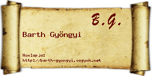 Barth Gyöngyi névjegykártya