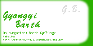 gyongyi barth business card